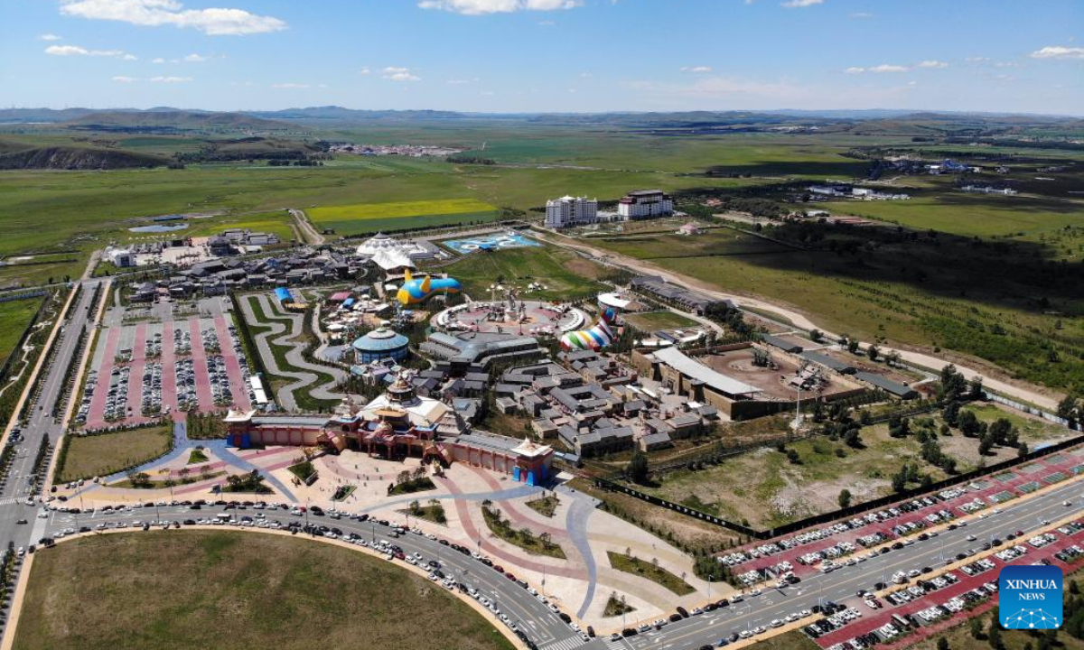 Aerial photo taken on Aug 5, 2022 shows the scenery of a scenic spot in Bashang area of Fengning Manchu Autonomous County, north China's Hebei Province. Photo:Xinhua