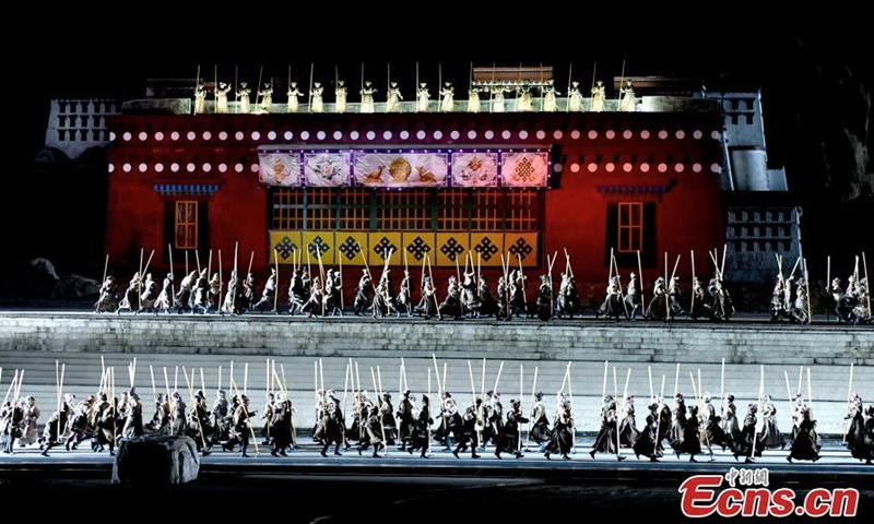 The opera Princess Wencheng is staged in Lhasa, capital of southwest China's Tibet Autonomous Region, Aug 1, 2022. (Photo: China News Service/Li Lin)