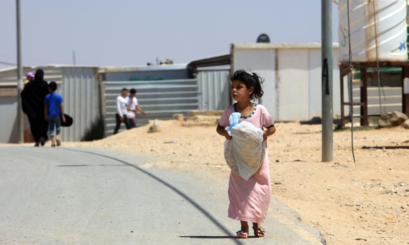 A Syrian refugee is seen at Zaatari refugee camp in Jordan, on Aug. 2, 2022.(Photo: Xinhua)