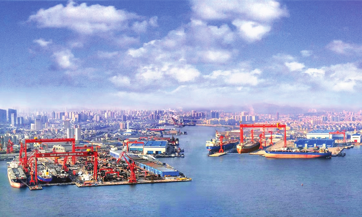 A view of the Dalian base of Dalian Shipbuilding Industry Co in Northeast China's Liaoning Province Photo: Courtesy of CSSC