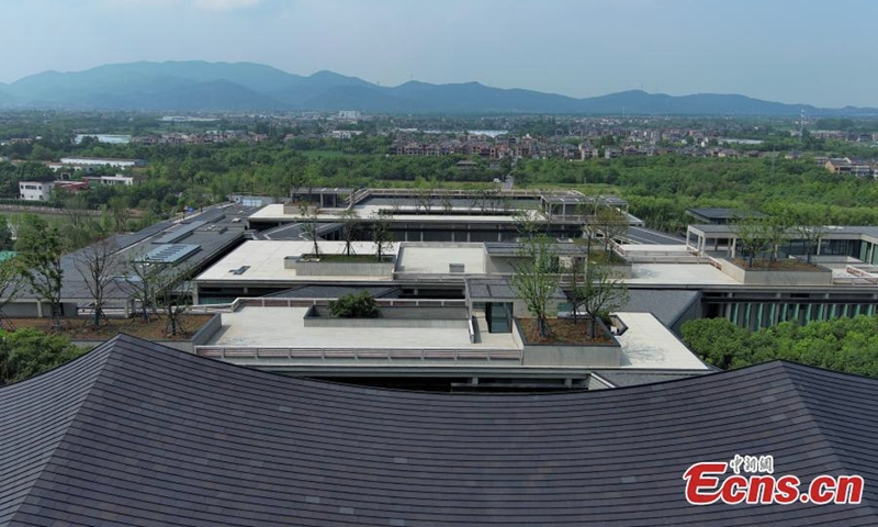 Aerial view shows the Hangzhou branch of the China's National Archives of Publications and Culture in Hangzhou, east China's Zhejiang Province, Aug. 1, 2022. (Photo: China News Service/Wang Gang)

