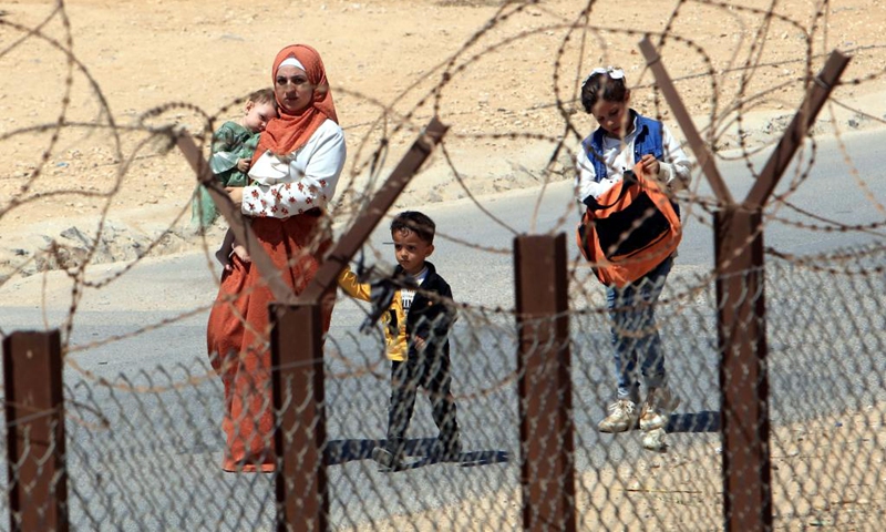Syrian refugees are seen at Zaatari refugee camp in Jordan, on Aug. 2, 2022.(Photo: Xinhua)