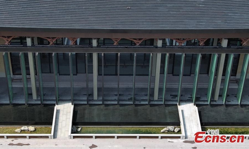 Aerial view shows the Hangzhou branch of the China's National Archives of Publications and Culture in Hangzhou, east China's Zhejiang Province, Aug. 1, 2022. (Photo: China News Service/Wang Gang)