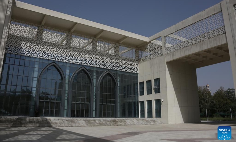 Photo taken on July 31, 2022 shows the China-funded teaching building and auditorium at Kabul University in Kabul, Afghanistan. A ceremony was held in Kabul, the capital of Afghanistan, on Sunday to inaugurate China-funded teaching building and auditorium at Kabul University. (Photo by Saifurahman Safi/Xinhua)