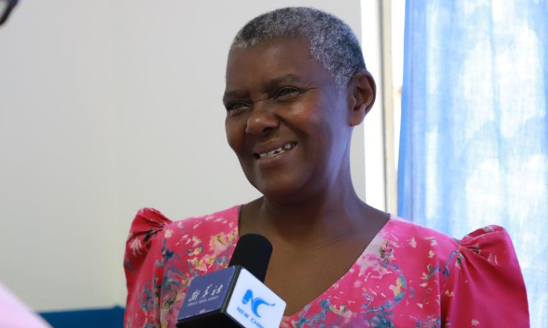 Betty Kwagala, a patient at the Uganda-China Friendship Hospital, speaks in an interview with Xinhua in Kampala, Uganda, Aug. 10, 2022. Photo: Xinhua