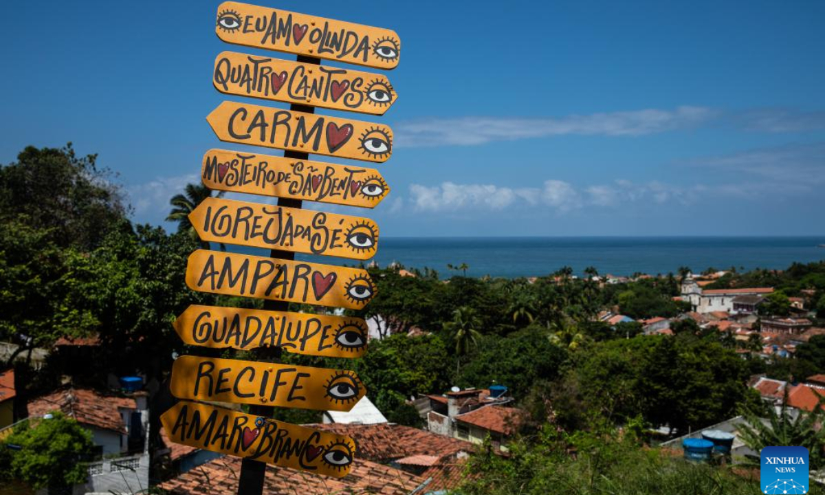 Photo taken on Aug 11, 2022 shows the seaside scenery in Olinda, Brazil. The Historic Centre of the Town of Olinda was inscribed on the UNESCO World Heritage List in 1982. Photo:Xinhua