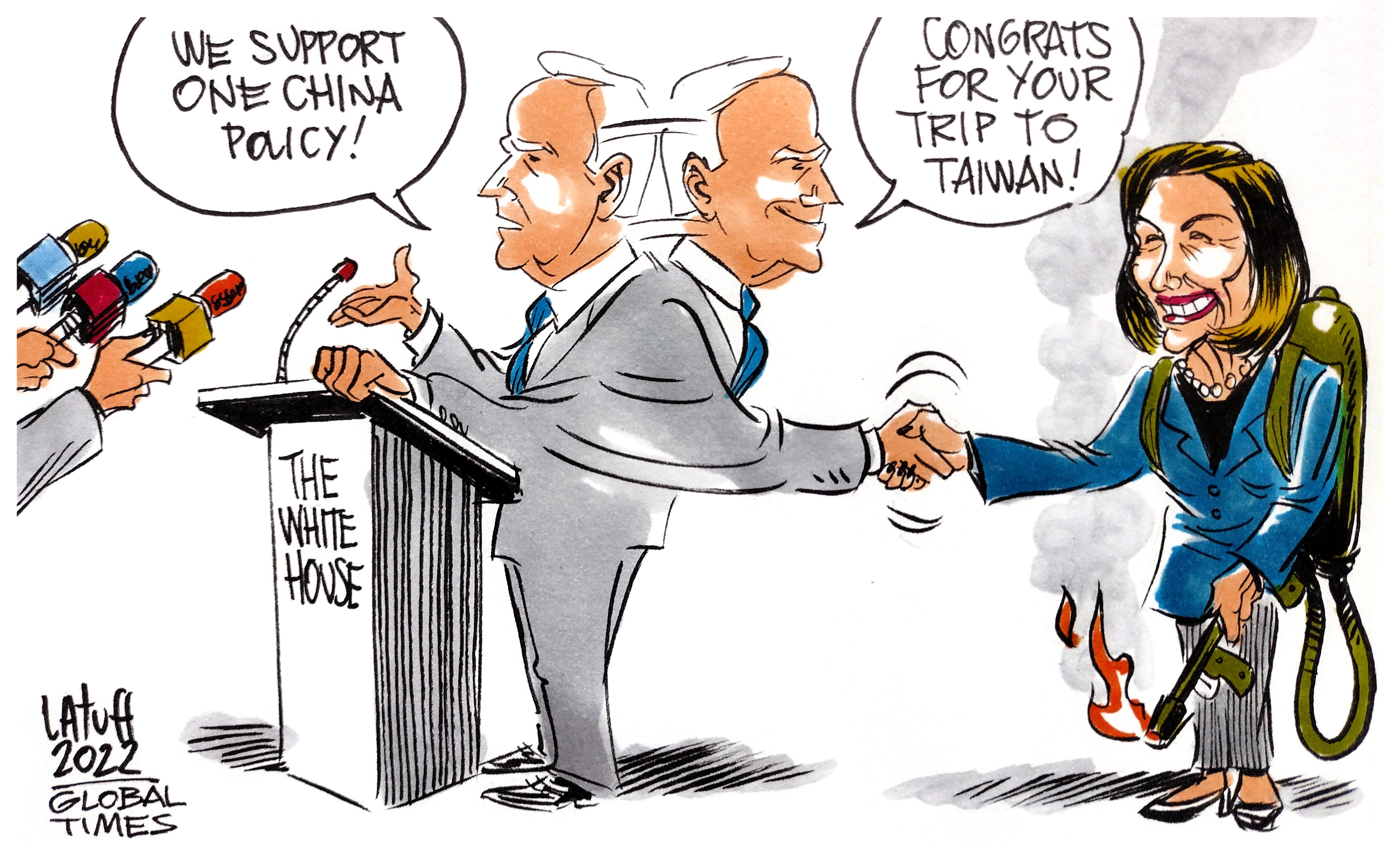 US hypocrisy on Taiwan question Illustration: Carlos Latuff