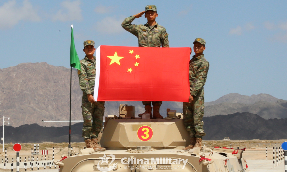 The infantry fighting vehicle crew of the Chinese team ranks first, followed by crews of the Belarusian and Russian teams taking the second and third places respectively in the final round of individual race in Suvorov Onslaught contest of the International Army Games 2022 on August 18, 2022. On August 21, teams from China, Russia, Belarus and Iran will compete in relay race, the last stage of Suvorov Onslaught contest, in Korla, China's Xinjiang Uygur Autonomous Region. Photo:China Military