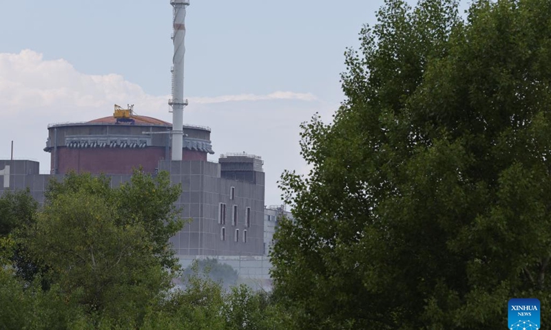 Photo taken on Aug. 4, 2022 shows the Zaporizhzhia nuclear power plant (NPP) in southern Ukraine. Zaporizhzhia is one of the largest atomic power complexes in Europe and generates a quarter of Ukraine's total electricity. It has been under the control of Russian forces since March and has been the scene of military strikes in recent days.(Photo: Xinhua)