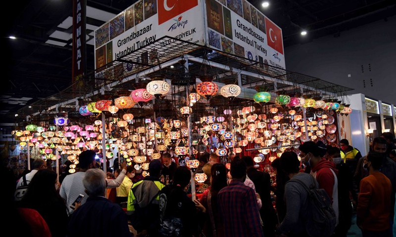 Photo taken on November 27, 2021 shows the last day of the two-week long India International Trade Fair (IITF) held at Pragati Maidan in New Delhi, India.(Photo: Xinhua)
