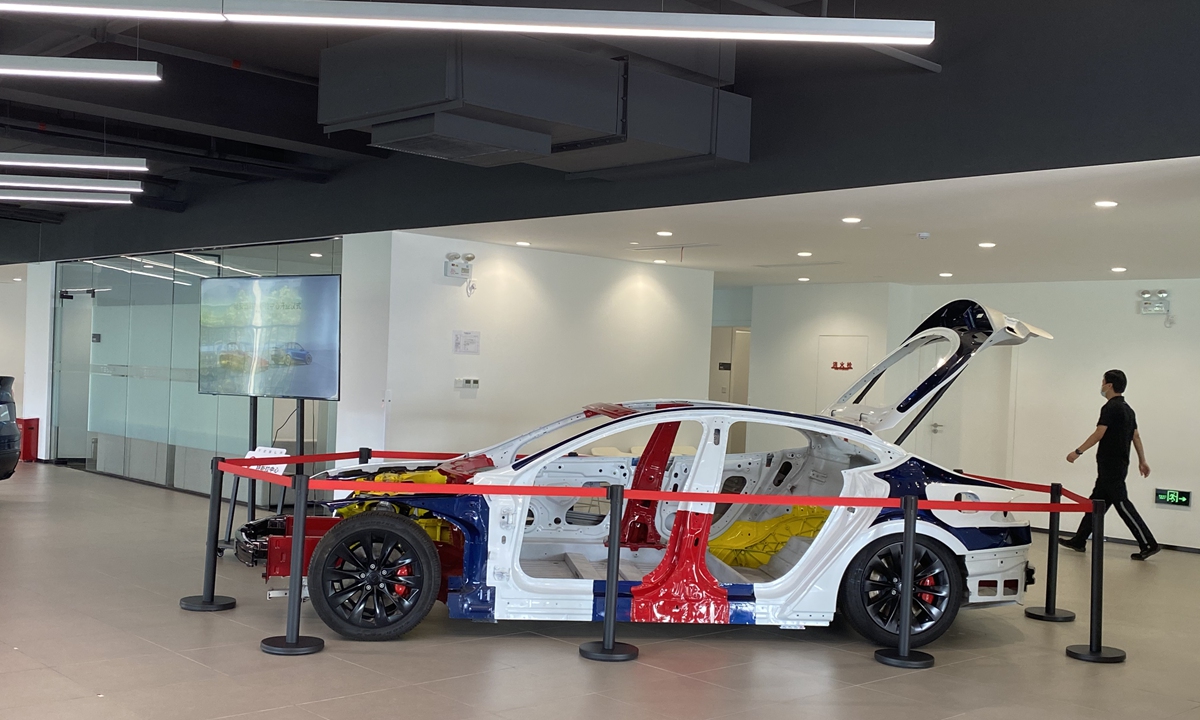 Tesla opens a new experience center store in Shanghai on Thursday. Photo: Xie Jun/GT