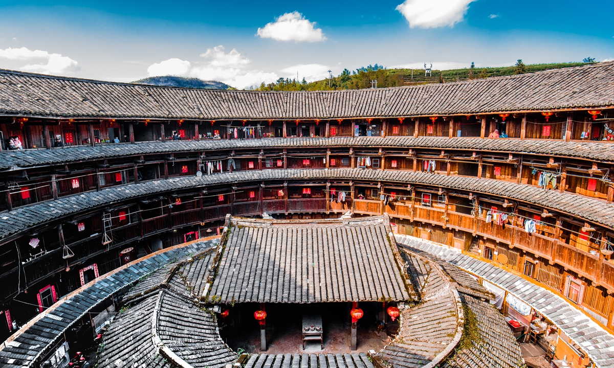 The interior of a tulou in Fujian Province Photos: VCG A tulou in Fujian Province 