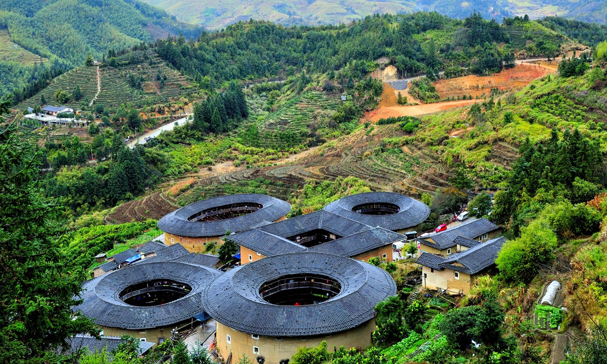 The interior of a tulou in Fujian Province Photos: VCG A tulou in Fujian Province 