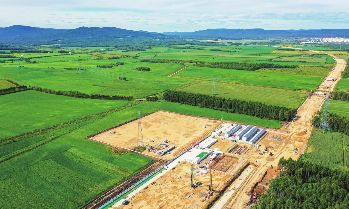 Construction starts with the drilling of the first pile foundation at China's northernmost high-speed railway station - Yichun West Station in Yichun, Northeast China's Heilongjiang Province - on August 24, 2022. The station serves the Tieli-Yichun section of the Harbin-Yichun high-speed railway, which will cut the transport time from seven hours to two hours between the two cities. Photo: cnsphoto