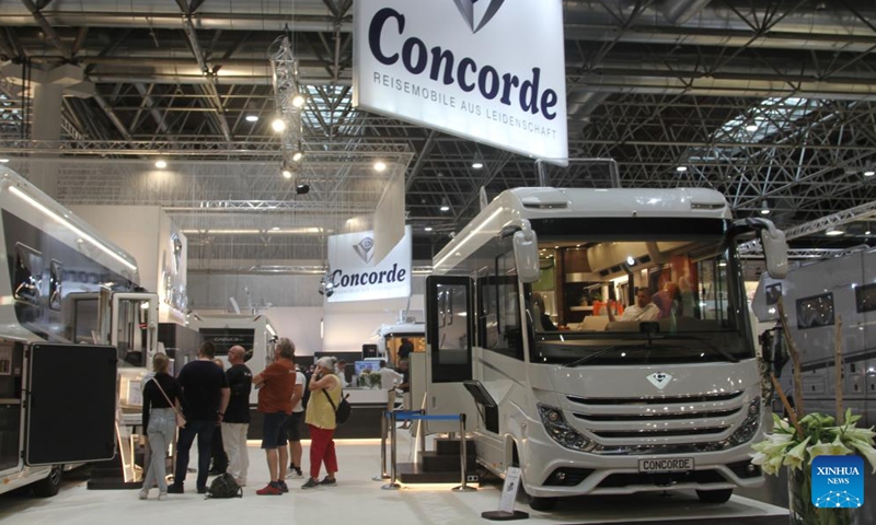 People visit the Caravan Salon 2022 in Dusseldorf, Germany, on Aug. 27, 2022. The Caravan Salon 2022, the world's largest trade fair for motorhomes and caravans, kicked off in Dusseldorf with the motto connected through passion. Photo:Xinhua