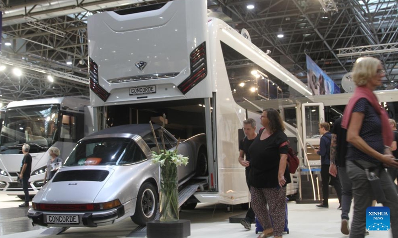 People visit the Caravan Salon 2022 in Dusseldorf, Germany, on Aug. 27, 2022. The Caravan Salon 2022, the world's largest trade fair for motorhomes and caravans, kicked off in Dusseldorf with the motto connected through passion. Photo:Xinhua