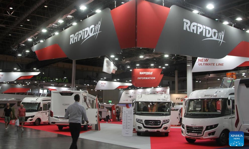 People visit the Caravan Salon 2022 in Dusseldorf, Germany, on Aug. 27, 2022. The Caravan Salon 2022, the world's largest trade fair for motorhomes and caravans, kicked off in Dusseldorf with the motto connected through passion. Photo:Xinhua