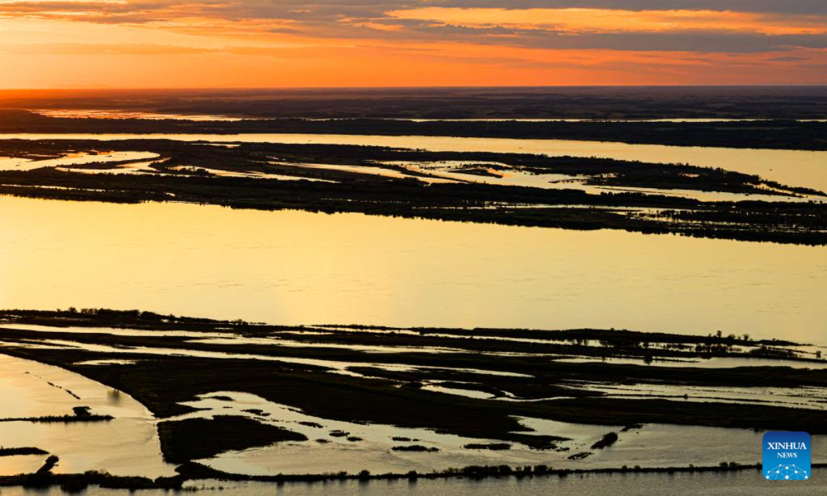 Photo taken on Sep 4, 2022 shows the view of a wetland in Fuyuan, northeast China's Heilongjiang Province. Fuyuan has been making persistent efforts to improve local ecological environment, attracting tourists with its distinctive cultural tourism industry. Photo:Xinhua