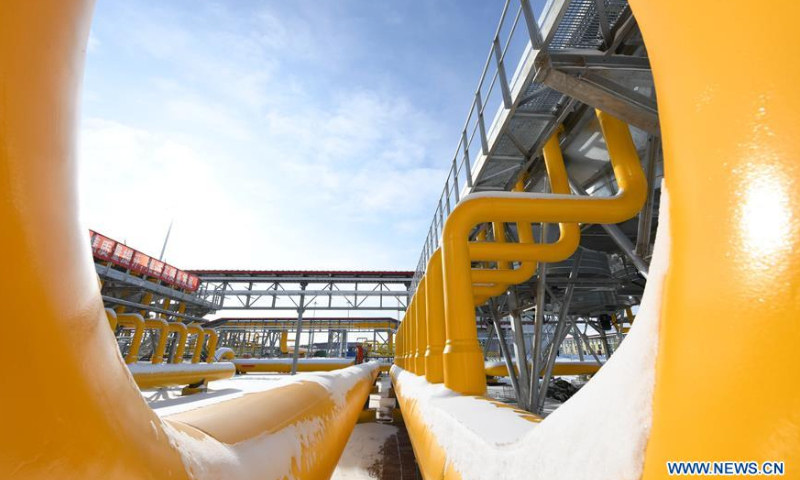 The photo taken on November 19, 2019 shows the gas-distributing and compressing station of the China-Russia east-route natural gas pipeline in the city of Heihe, the first stop after the Russia-supplied natural gas enters China, Northeast China's Heilongjiang Province. Photo: Xinhua