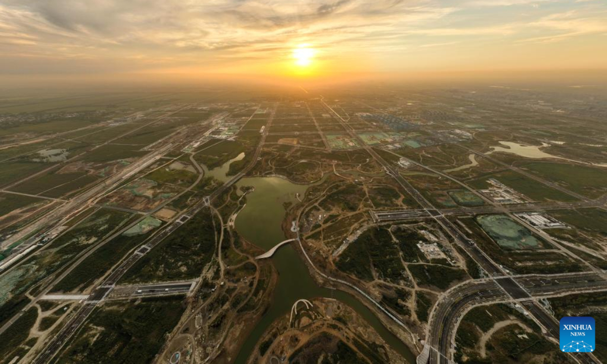 Aerial photo taken on Sep 8, 2022 shows a view of Xiong'an New Area, north China's Hebei Province. Photo:Xinhua