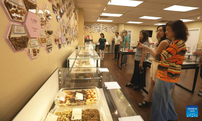 People visit the Traditional Chinese Herbal Medicine Exhibition Hall in San Francisco, the United States, Sept. 6, 2022. The Traditional Chinese Herbal Medicine Exhibition Hall opened to the public here on Sept. 3. (Photo by Liu Yilin/Xinhua)