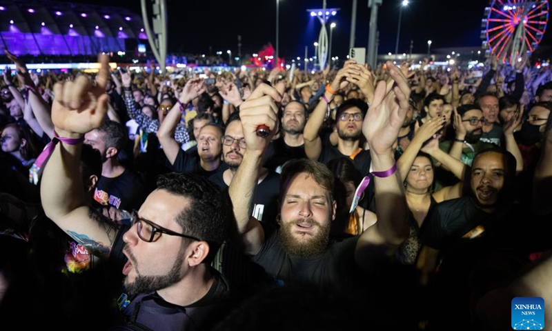 People participate in the Rock in Rio 2022 in Rio de Janeiro, Brazil, Sept. 2, 2022.Photo:Xinhua