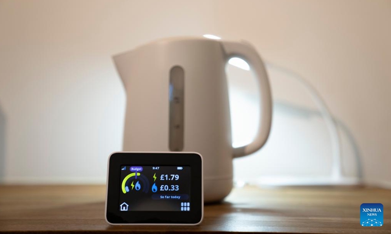 A smart energy meter is seen in a household in Manchester, Britain, Sept. 2, 2022.Photo:Xinhua