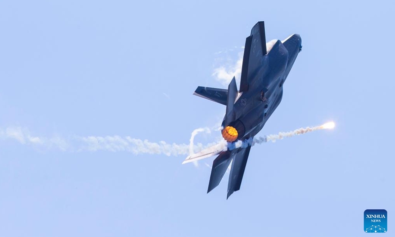 A F-35 Lightning II performs during the 2022 Canadian International Air Show in Toronto, Canada, on Sept. 3, 2022.Photo:Xinhua