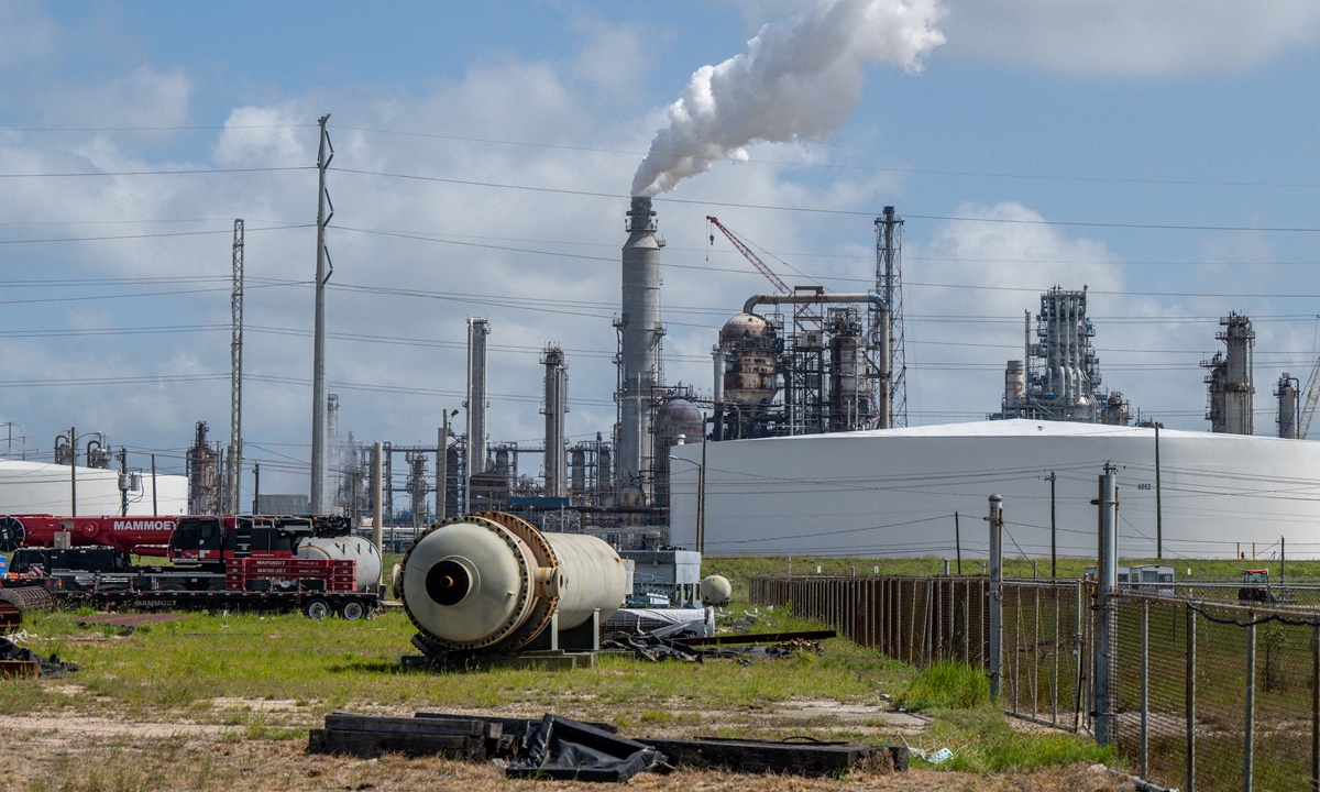 A view of Marathon Galveston Bay Refinery in Texas, US, on May 10, 2022.Photo: AFP