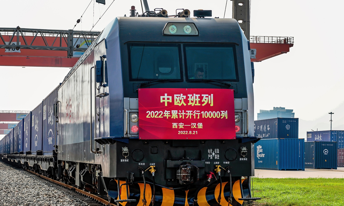 The China-Europe freight train. Photo: VCG