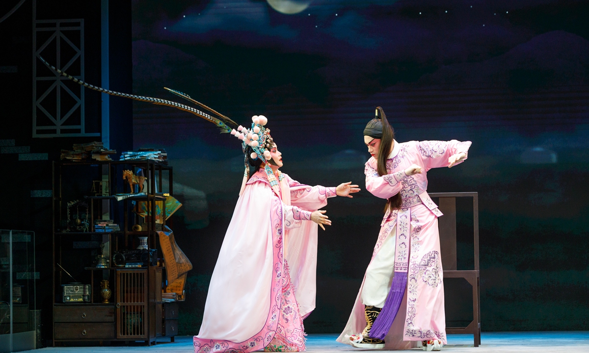 Top: Cantonese Opera performer Law Ka-ying (left) and Naomi Chung pose for a picture with an animatronic version of Law. 
Promotional material for <em>The Magic Tea House</em> Photos: Courtesy of the West Kowloon Cultural District Authority