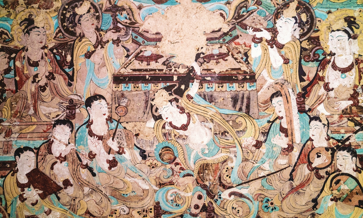 The mural of Mogao Grottoes in Dunhuang Photo: VCG