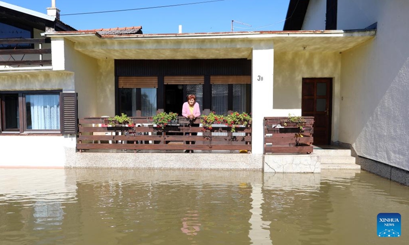 Photo taken on Sept. 18, 2022 shows a house flooded due to heavy rainfall in Brodarci in central Croatia. (Kristina Stedul Fabac/PIXSELL via Xinhua)