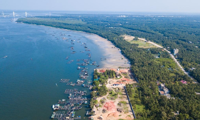 Aerial photo taken on Sept. 17, 2022 shows a commercial space launching site under construction at the Wenchang International Aerospace City in Wenchang, south China's Hainan Province.Photo:Xinhua