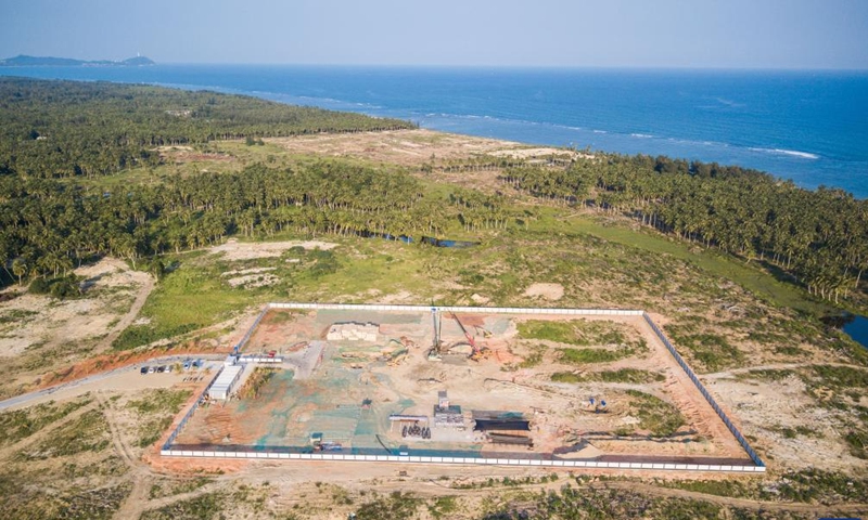 Aerial photo taken on Sept. 17, 2022 shows a commercial space launching site under construction at the Wenchang International Aerospace City in Wenchang, south China's Hainan Province.Photo:Xinhua