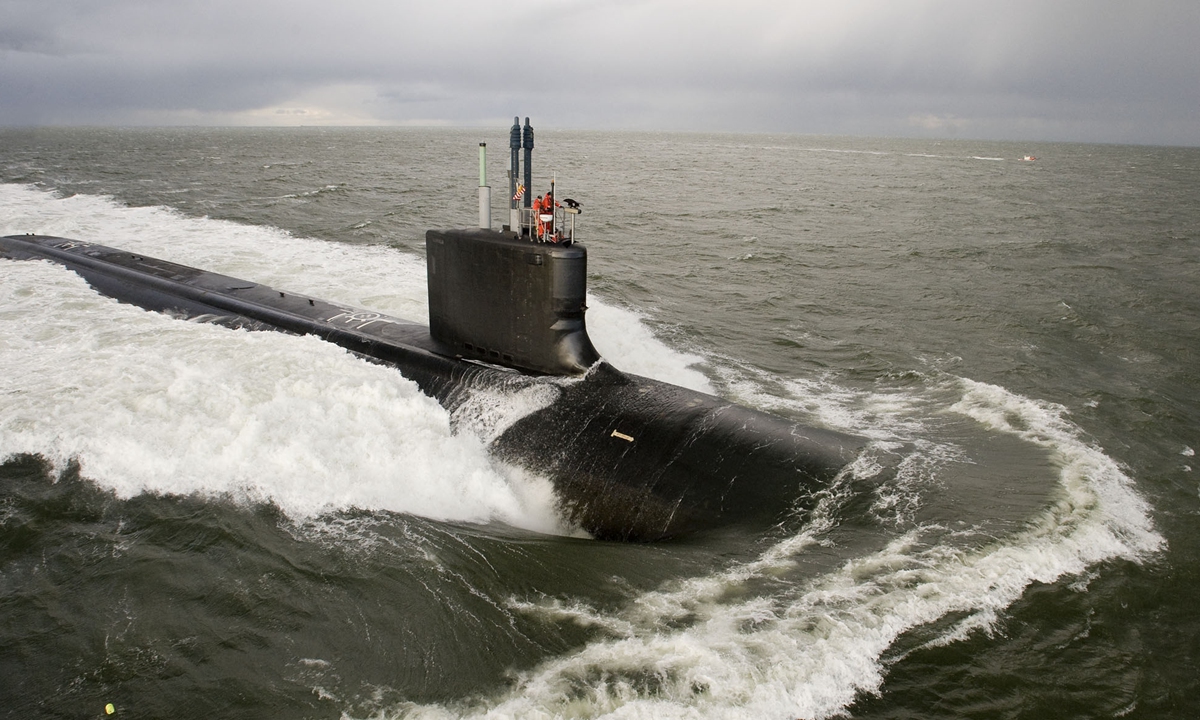A US Virginia-class attack submarine undergoes Bravo sea trials on November 26, 2009 in the Atlantic Ocean. Some analysts say that the nuclear submarines to be supplied to Australia under AUKUS deal could be modeled on the Virginia-class attack submarine. Photo: AFP