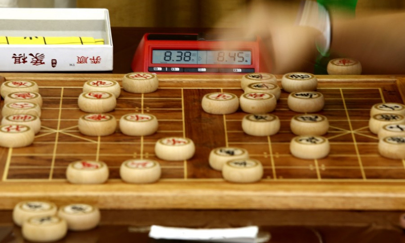 The XiangQi Committee in Lebanon organizes a Chinese chess competition that includes the 2022 Lebanese-Chinese Friendship Open Championship (for all ages and all nationalities), the contest for beginners and the first Lebanese women's championship, in Bkenaya, Mount Lebanon Governorate, Lebanon, on Sept. 18, 2022.(Photo: Xinhua)