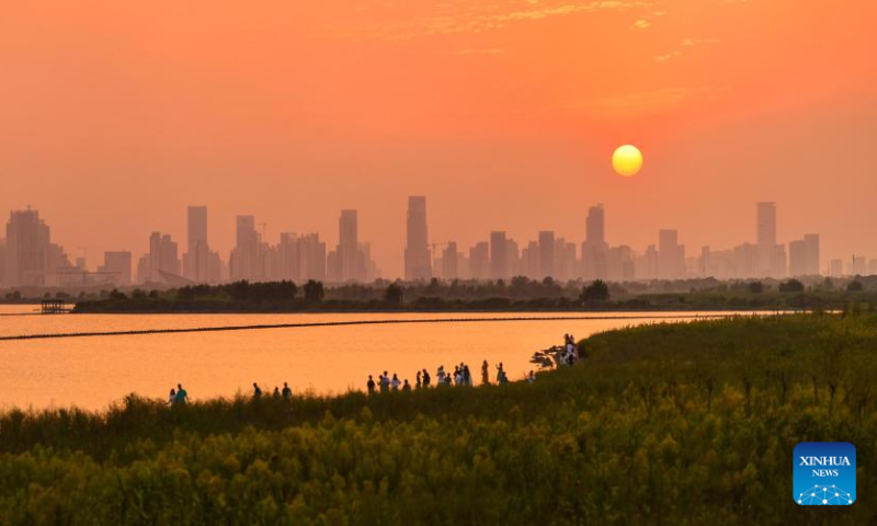 A view of the Chaohu Lake is seen in Hefei City, east China's Anhui Province, Sept. 11, 2021. As the fifth-largest freshwater lake in China, Chaohu Lake is known as the 