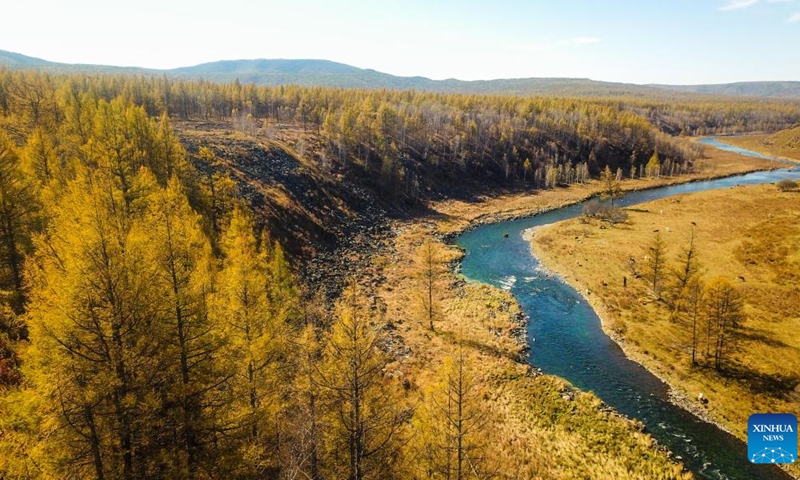 Photo taken on Sept. 21, 2022 shows the scenery of a river in the Arxan National Forest Park in Arxan of Hinggan League, north China's Inner Mongolia Autonomous Region.(Photo: Xinhua)