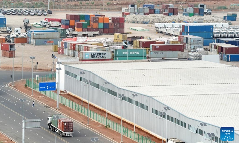 Photo taken on Sept. 15, 2022 shows the Djibouti International Free Trade Zone in Djibouti. Inaugurated in 2018 with a planned construction area of 48.2 square km, the Djibouti International Free Trade Zone has attracted more than 200 companies, providing competitive digital services and products.(Photo: Xinhua)