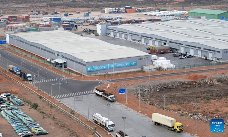 Photo taken on Sept. 15, 2022 shows the Djibouti International Free Trade Zone in Djibouti. Inaugurated in 2018 with a planned construction area of 48.2 square km, the Djibouti International Free Trade Zone has attracted more than 200 companies, providing competitive digital services and products.(Photo: Xinhua)