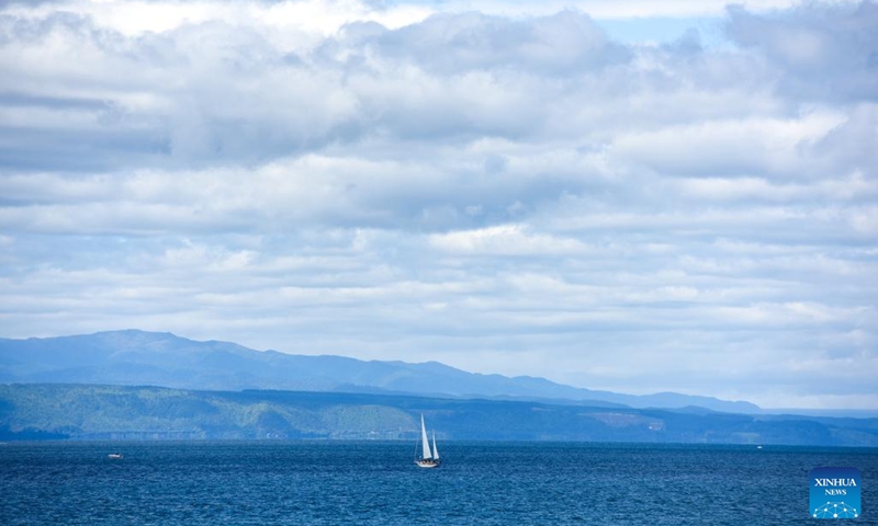 Photo taken on Dec. 27, 2020 shows the Taupo Lake in central part of north island of New Zealand. (Photo: Xinhua)