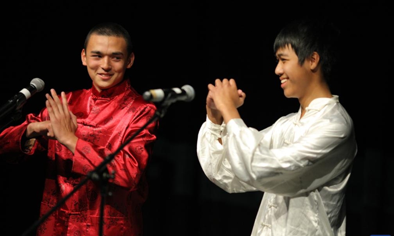 New Zealand students perform during the annual Chinese Bridge event in Auckland, New Zealand, Sept. 24, 2022.Photo:Xinhua