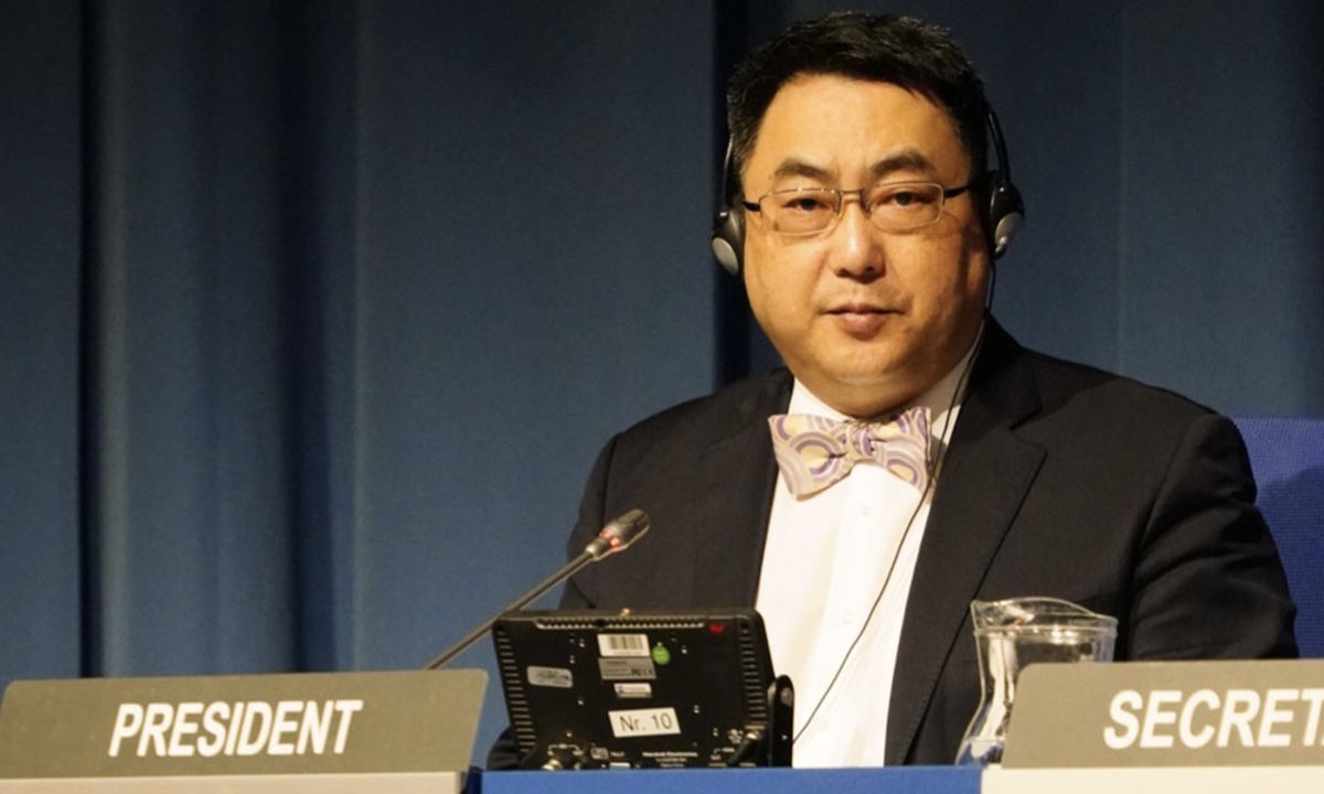 Wang Qun, China's Permanent Representative to the UN in Vienna at the 66th annual IAEA General Conference Photo: Courtesy of Chinese mission to UN in Vienna