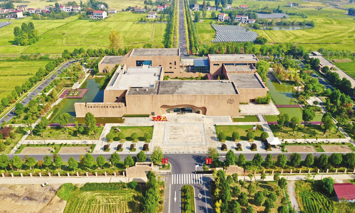 A bird's-eye view of the Chengtoushan Ruins Photo: IC