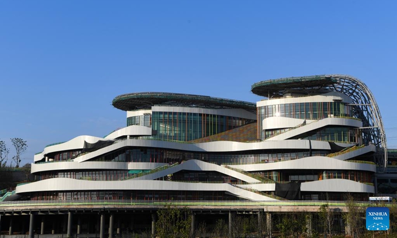 Photo taken on Sept. 29, 2022 shows the construction site of a youth activity center in southwest China's Chongqing Municipality. The construction of a youth activity center, covering an area of about 150 mu (10 hectares), went smoothly in Chongqing. (Xinhua/Wang Quanchao)