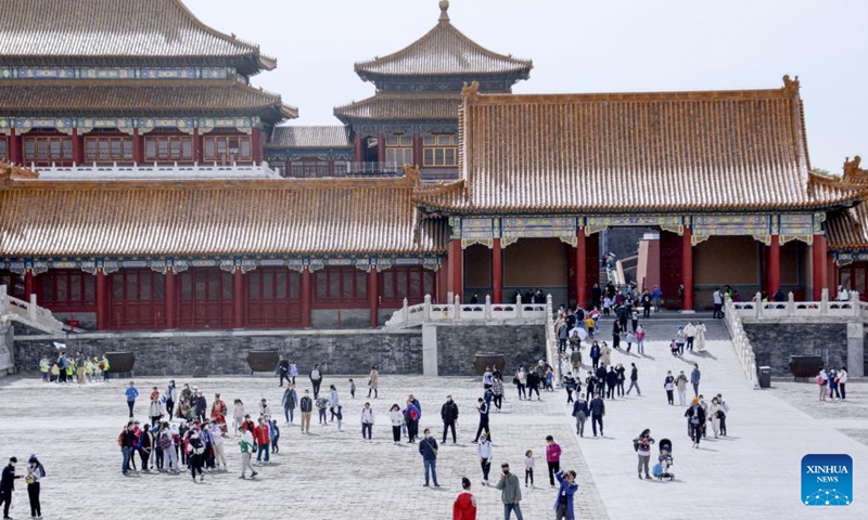 Tourists visit the Palace Museum, also known as the Forbidden City, during the National Day holiday in Beijing, capital of China, Oct. 5, 2022.Photo: Xinhua