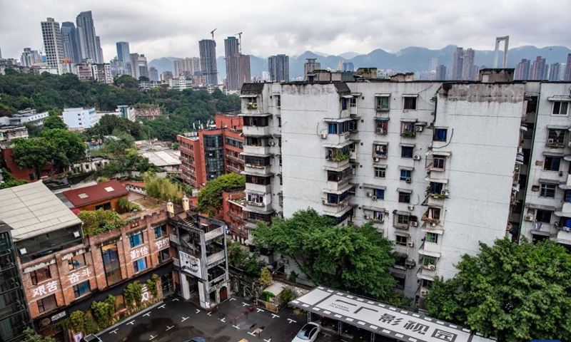 Photo taken on Sept. 27, 2022 shows the Yichang film park, a popular scenic spot and a business incubation base transformed from former industrial site, in Yuzhong District, southwest China's Chongqing.Photo:Xinhua