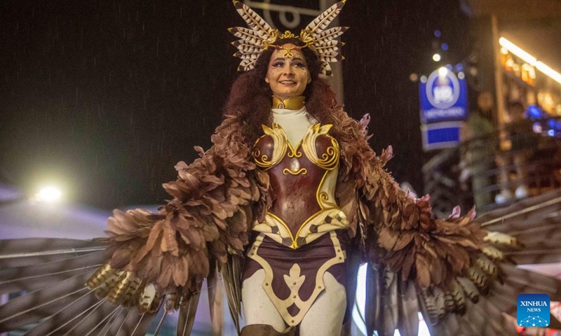 A participant performs during the parade of Ayia Napa Medieval Festival in Ayia Napa, Cyprus, Oct. 8, 2022.(Photo: Xinhua)