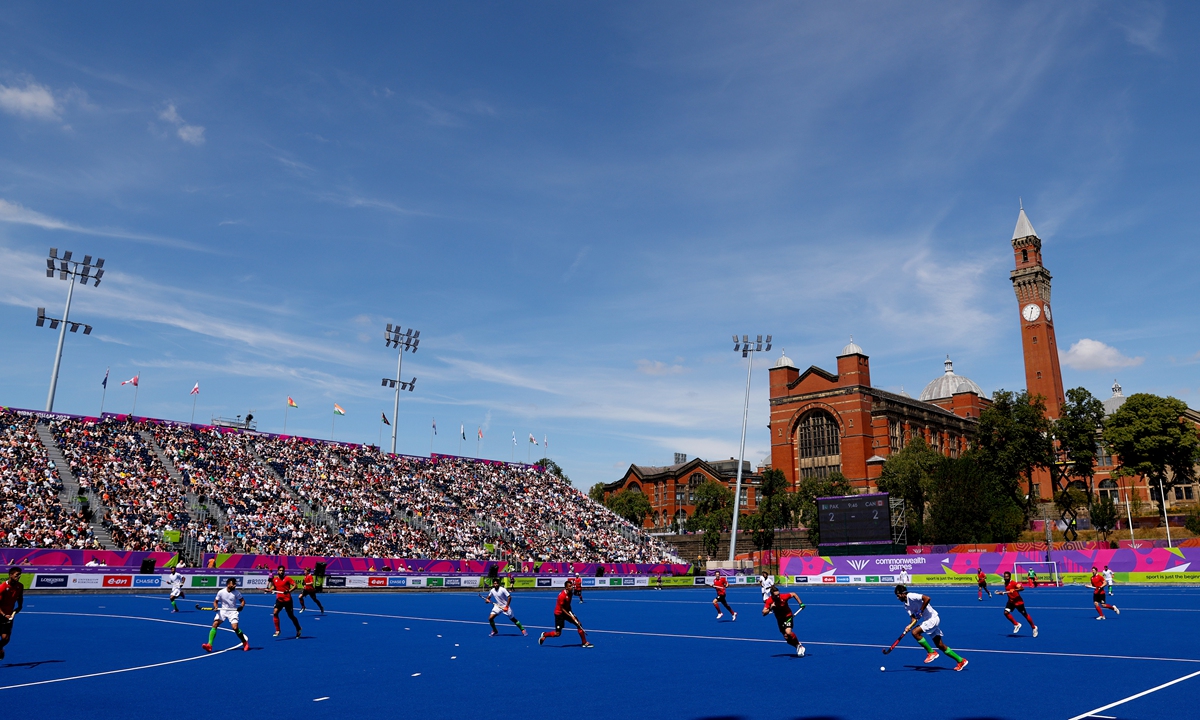 A general view during Hockey - Men's Classification 7-8 match between Pakistan and Canada on day nine of the Birmingham 2022 Commonwealth Games at University of Birmingham Hockey & Squash Centre on August 06, 2022 on the Birmingham, England. Photo: VCG
